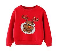 Weihnachten Kind Kleinkind Baby Jungen Mädchen Brief Langarm Cartoon Sweatshirt Tops Xmas Outfit (I, 4-5 Years)