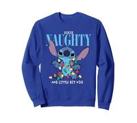 Weihnachten Lilo & Stitch Naughty & Nice Sweatshirt, Unisex für Erwachsene, Königsblau, S