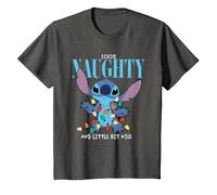 Weihnachten Lilo & Stitch Naughty & Nice T-Shirt, Kinder, Anthrazit, 98