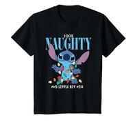 Weihnachten Lilo & Stitch Naughty & Nice T-Shirt, Kinder, Schwarz, 140