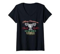 Weihnachten National Lampoon's Christmas Vacation Moose Head T-Shirt mit V-Ausschnitt