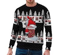 Weihnachten Pullover Herren, Hässlicher Weihnachtspullover Langarm Strickpulli Mit Rentiermuster Rundhals Sweater Weihnachts Sweatshirt Xmas Sweater Jumper Für Weihnachtsparty