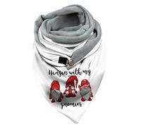 Weihnachten Schal Damen Schlauchschal Baumwolle Dreieckstuch Herbst Winter Warm Weihnachten Drucken Scarf Kuschelige und Wunderschöne Elegant Herbst Winter Halstuch (Weiß, Einheitsgröße)