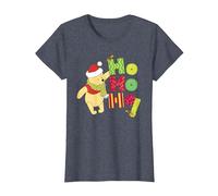 Weihnachten Winnie The Pooh Ho Ho Ho Scarf T-Shirt, Damen, Blau Meliert, L
