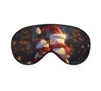 Weihnachtliche Schneemänner Augenmaske, seitliche Schlafmaske, leichte Augenbinde, Schlafmaske, Nasenpolster und Gummiband für Kinder, Frauen und Männer