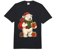 Weihnachtlicher Eisbär mit Schal und Sack Comfort Colors Adult Heavyweight T-Shirt