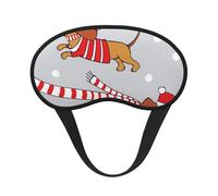 Weihnachts-Cartoon-Hund Dackel,Vollständige Augenabdeckungen, lichtundurchlässige Schlafmasken, Verdunkelungs-Augenschützer