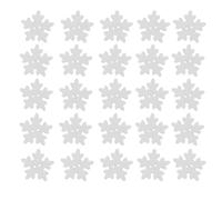 Weihnachts-Holzknöpfe mit Schneeflocken von ULTNICE, 18 mm, weiß, 50 Stück