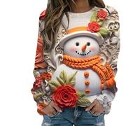 Weihnachts Hoodie Damen Shirt Langarm Damen Weihnachtskleider Damen Lustig Ugly Shirts Christmas Set Christmas Sweater Kinder Damen Pullover Lang