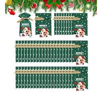 Weihnachts-Mit Zugband - Bunte Festliche Tragbare Weihnachtsfest Tasche 50 Stück | Weihnachts Snack Verpackungs | Für Liebhaber Familie Freunde Mädchen
