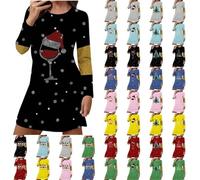 Weihnachts Nachthemd Damen,Langarm Baumwolle Schlafshirt Print Sleepshirt Frauen Kurz Herzen Nachtkleid Hemd Schlaf Pyjama Kleider Shirts Zum Schlafen Weihnachtskleid Damen Große Größen