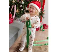 Weihnachts-Set: Baby Samt-Schlafanzug & Mütze mit Rentiermotiv Geschwister-Capsule ENVIE DE FRAISE wollweiß Gr. 71