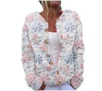 Weihnachts Strickjacke Damen Weihnachten Strickmantel Winter Strickpullover mit Knöpfen Weihnachtsjacke Gestricktes Pullover Lustige Cardigan Weihnachtsmotiv Ugly Christmas Sweater Weihnachts Jacke