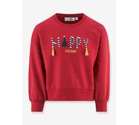 Weihnachts-Sweatshirt Happy Holiday Mädchen Happy Girls rot Gr. 116