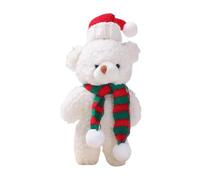 Weihnachtsbär Plüsch - Weihnachtsbär-Ornamente, Weihnachtsbären-Schlüsselanhänger | Weihnachts-Plüsch, brauner weißer Bär, weicher Plüsch, Heimdekoration, Kuchenaufsätze, Zubehör für Geburtstag