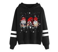 Weihnachtsfeier Outfit Damen, Weihnachts Hoodie Damen Oversized Weihnachtspullover mit Kapuze Lustige Wichtel Kostüm Langarm Ugly Christmas Sweater Elegant Weihnachtsoutfit Warm Weihnachtsfeier Outfit