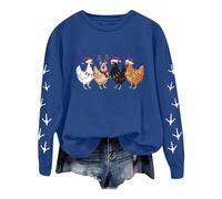 Weihnachtshühner Weihnachtsmann Bauernhof Hühner Tiere Pyjama Sweatshirt Christmas Sweater