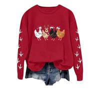 Weihnachtshühner Weihnachtsmann Bauernhof Hühner Tiere Pyjama Sweatshirt Christmas Sweater
