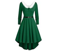 Weihnachtskleid,Weihnachtskleid Damen Große Größen Lustig Weihnachten Kleid, Damen Vintage A Linie Christmas Dress Weihnachtskleidung Weihnachtsoutfit Für Weihnachtsfeier,001 B,XXL