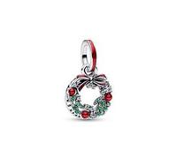 Weihnachtskranz Charm-Anhänger, 925er Silber, Moments