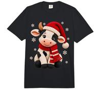 Weihnachtskuh Strick Look Niedliche Kuh Bauernhoftiere Comfort Colors Adult Heavyweight T-Shirt