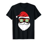 Weihnachtsmann Bart Mütze Sonnenbrille Bart T-Shirt
