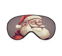 Weihnachtsmann mit Brille Augenmaske, Seitenschlafmaske, leichte Augenbinde, Schlafmaske, Nasenpolster und Gummiband für Kinder, Frauen und Männer
