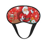 Weihnachtsmann, Rentier und Schneemann mit aufgedruckter Schneeflocke,Vollständige Augenabdeckungen, lichtundurchlässige Schlafmasken, Verdunkelungs-Augenschützer