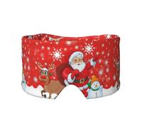 Weihnachtsmann, Rentier und Schneemann mit Schneeflocke bedruckt, Vollständige Augenabdeckungen, lichtblockierende Augenmaske, Schlafaugen- und Ohrenschützer