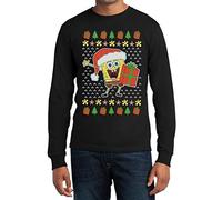 Weihnachtsmann Spongebob Offizielles Nickelodeon Shirt Langarm T-Shirt X-Large Schwarz