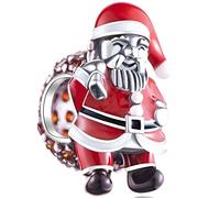 Weihnachtsmann tragen mit Weihnachten Geschenk Tasche Charms passen Pandora Xmas Armband, 925 Sterling Silber Santa Sending Geschenk rote Emaille Perlen mit CZ Steine, für Familie/Mama/Frau
