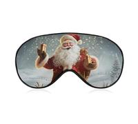 Weihnachtsmaske mit Weihnachtsmann, Augenmaske, Augenmasken für Schlaf, Schlafmasken für Damen und Herren, Reiseaugenmaske, verstellbare Schlafmaske, Schlafmaske, Verdunkelung, niedliche Schlafmaske