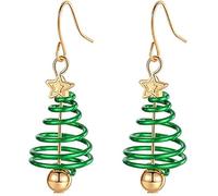 Weihnachtsohrringe Damen, Weihnachtsbaum-Ohrringe für Mädchen, Xmas Tropfen, Spiral-Ohrringe für Party, Weihnachten Stil Schmuck für Anziehparty
