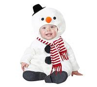 Weihnachtsoutfit Baby Junge Mädchen, Weihnachten Custom, Kleinkind Baby Jungen Weihnachten Weihnachten Kostüm Schneemann Fleece Hoodie Strampler Overall Weihnachtsanzug mit (A-White, 3-6 Months)