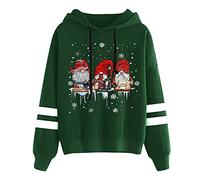 Weihnachtsoutfit Damen, Weihnachts Hoodie Damen Oversized Weihnachtspullover mit Kapuze Lustige Wichtel Kostüm Langarm Ugly Christmas Sweater Elegant Weihnachtsoutfit Warm Weihnachtsfeier Outfit
