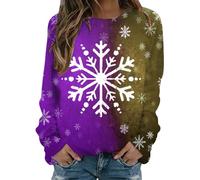 Weihnachtspulli Damen Lustig, Sweatshirt Damen, Weihnachtspullis Hässlich Lustige Christmas Sweatshirts Rundhalsausschnitt Longsleeve Xmas Winterpullover Warmer Winter Oberteil Shirt Weihnachtsmotiv