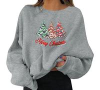 Weihnachtspulli Damen Weihnachts Pullover Christmas Oberteils Weihnachten Sweatshirt Lustig Xmas Pulli Warmes Sherpa Print Langarmshirt Drucken Bluse Sweater T-Shirt