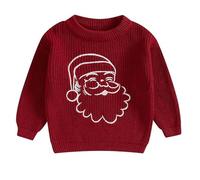Weihnachtspulli Kinder Mädchen Junge Baby - Strickpullover Lustig Weihnachtspullover Gestrickte Rundhals Ugly Christmas Sweater Reindeer Winter Sweatshirt Langarm Roter Pulli Warmer Pullover