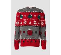 Weihnachtspullover aus reiner Baumwolle mit Peanuts®-Motiv L grau|mehrfarbig 2172256.97A4.L