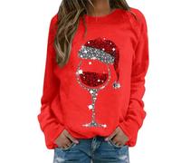 Weihnachtspullover Damen 2025 Weihnachtspullover Damen Lustig Pullover Weihnachten Weihnachtspulli Merry Christmas Sweatshirt Basic Rundhals Langarmshirt Weihnachtsmotiv Weihnachtskleidung