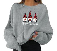 Weihnachtspullover Damen Christmas Oberteils Weihnachten Sweatshirt Lustig Weihnachtspulli Warmes Print Langarmshirt Drucken Bluse Sweater T-Shirt