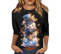 Weihnachtspullover Damen Christmas Sweater Damen Weihnachtsshirt Glitzer Oberteil Weihnachtskleidung Xmas Sweatshirt Jumper Oversize Pulli ugly christmas sweater Weihnachtsfeier Bluse 11#schwarz XL