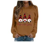 Weihnachtspullover Damen, Sweatshirts für Damen, Weihnachts Pullover Hässliche Lustige Christmas Sweatshirts Rundhalsausschnitt Langärmliges Xmas Sweater Warm Winter Oberteile Bluse Teenager Mädchen
