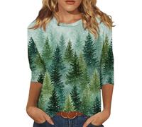 Weihnachtspullover Damen Weihnachtsbluse Damen Strick Longpullover Oberteil ugly christmas sweater Elegant Sweatshirt Weihnachtsshirt Weihnachtsfeier Bluse Weihnachtsshirt Glitzer Pulli 19#grün 5XL