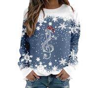 Weihnachtspullover Damen - Weihnachtspulli Damen - Pullover Weihnachten Damen Christmas Sweater Lustig Rentier Langarm Weihnachts Sweatshirt mit Weihnachtsmotiv Teenager Mädchen Weihnachtsoutfit