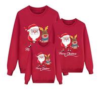 Weihnachtspullover Familie Set Damen Herren Kinder Lustig Weihnachtspulli Ugly Christmas Sweater Rundhals mit Reindeer Unisex Weihnachts Pullover Pärchen Weihnachtsoutfit Familien Outfit Familien Set