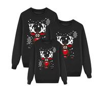 Weihnachtspullover Familie Set, Damen Herren Kinder Lustig Weihnachtspulli Ugly Weihnachten Sweatshirt Rundhals Weihnachts Pullover Pärchen Weihnachtsoutfit Weihnachtskostüm Unisex Jungen Mädchen