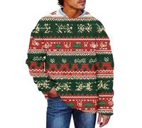 Weihnachtspullover Herren Ugly Christmas Sweater Herren Oversize Winter Elegant Lustige Fleece Funny Jumper Kuschelig Übergröße Große Größen Warmer Strickpulli Xmas Weihnachts Pulli 2#dunkelgrün 6XL