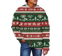Weihnachtspullover Herren, Weihnachtspulli Herren Lounge Baggy Cute Strickpulli Katze Weihnachtsmotiven Weihnachts Pulli Winter Elegant Große Größen Hausanzug Strick Weihnachtsoutfit Jumper 2#grün 6XL