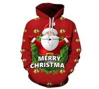 Weihnachtspullover Herren weihnachtspulli Pullover Lustige 3D Weihnachten Damen Weihnachtsmann Langarm Sweatshirt Für Männlich Weihnachtspulli Ugly Sweater Hässliche Weihnachtshemd Paare,6XL